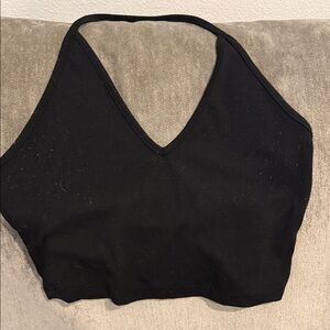 Black Halter Crop Top